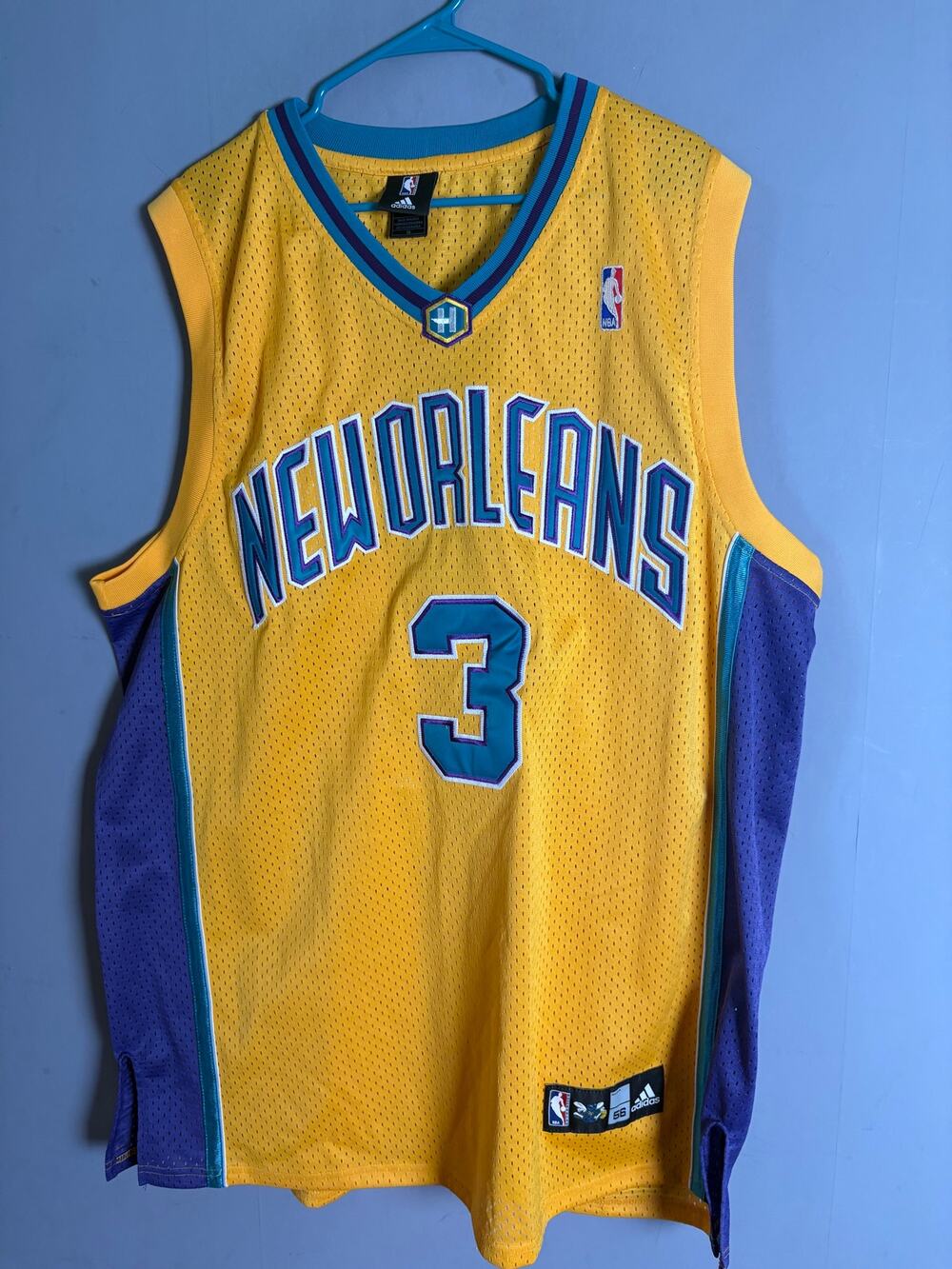 Adidas Authentic Chris Paul New Orleans Hornets Yellow Jersey Mens 56
